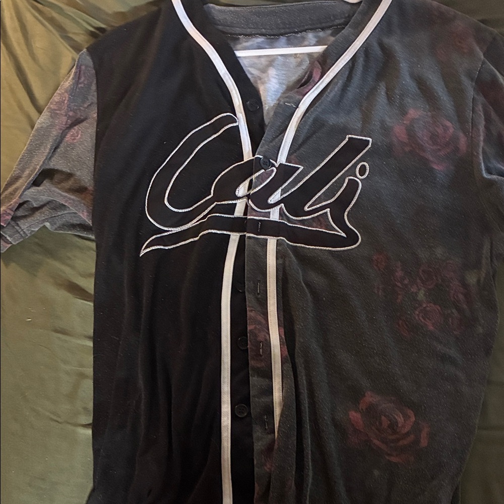 Original Deluxe Black and Purple/red Casual Button Down Shirt